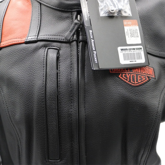 98005-22VW NWT HARLEY-DAVIDSON WOMENS LEATHER JACKET HWY-100 WATERPROOF - Picture 3 of 6